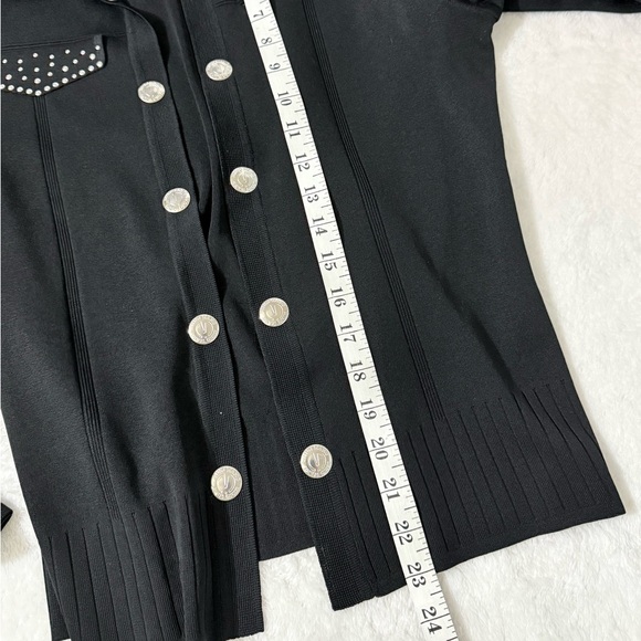Ming Wang Jacket Cardigan Heavy Adorned Studded and Fancy Faux Buttons 80s - Picture 10 of 13